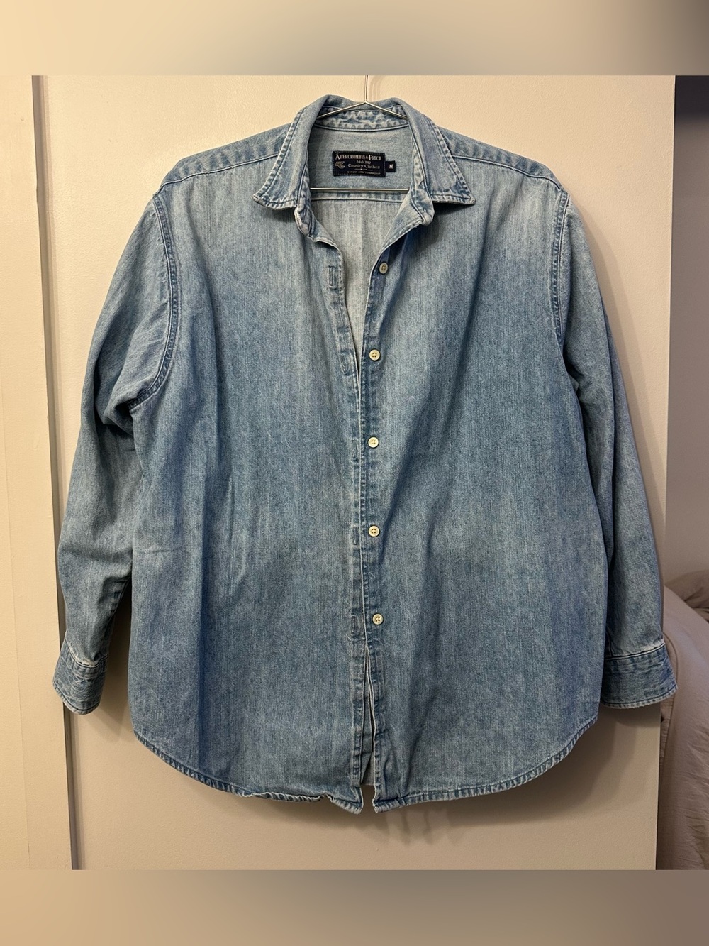 Abercrombie & Fitch Light Wash Denim Button-Up Shirt